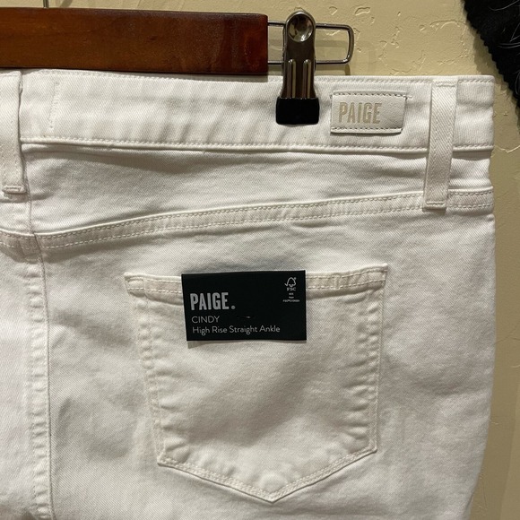 NWT PAIGE Women's 34 Cindy Exposed Buttonfly High Rise Straight Leg‎ White Plus - Picture 3 of 10